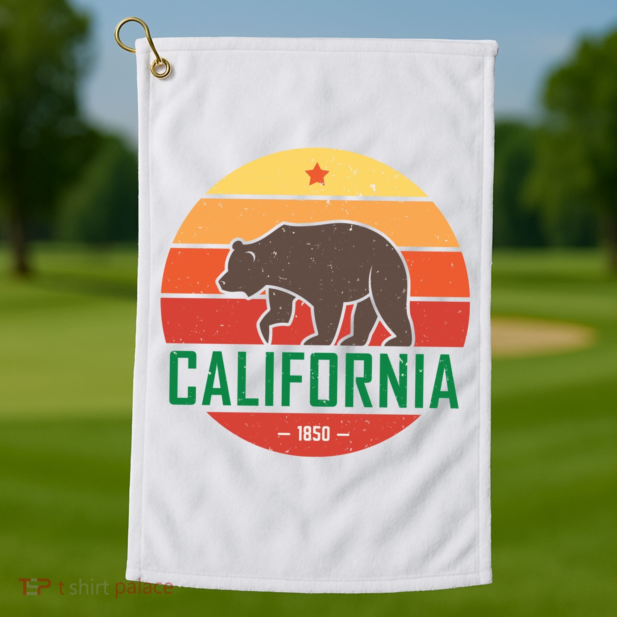 California Retro Circle Golf Towel