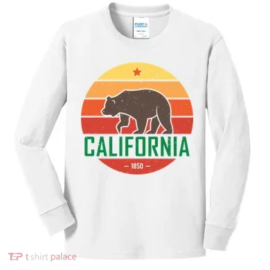 California Retro Circle Kids Long Sleeve Shirt