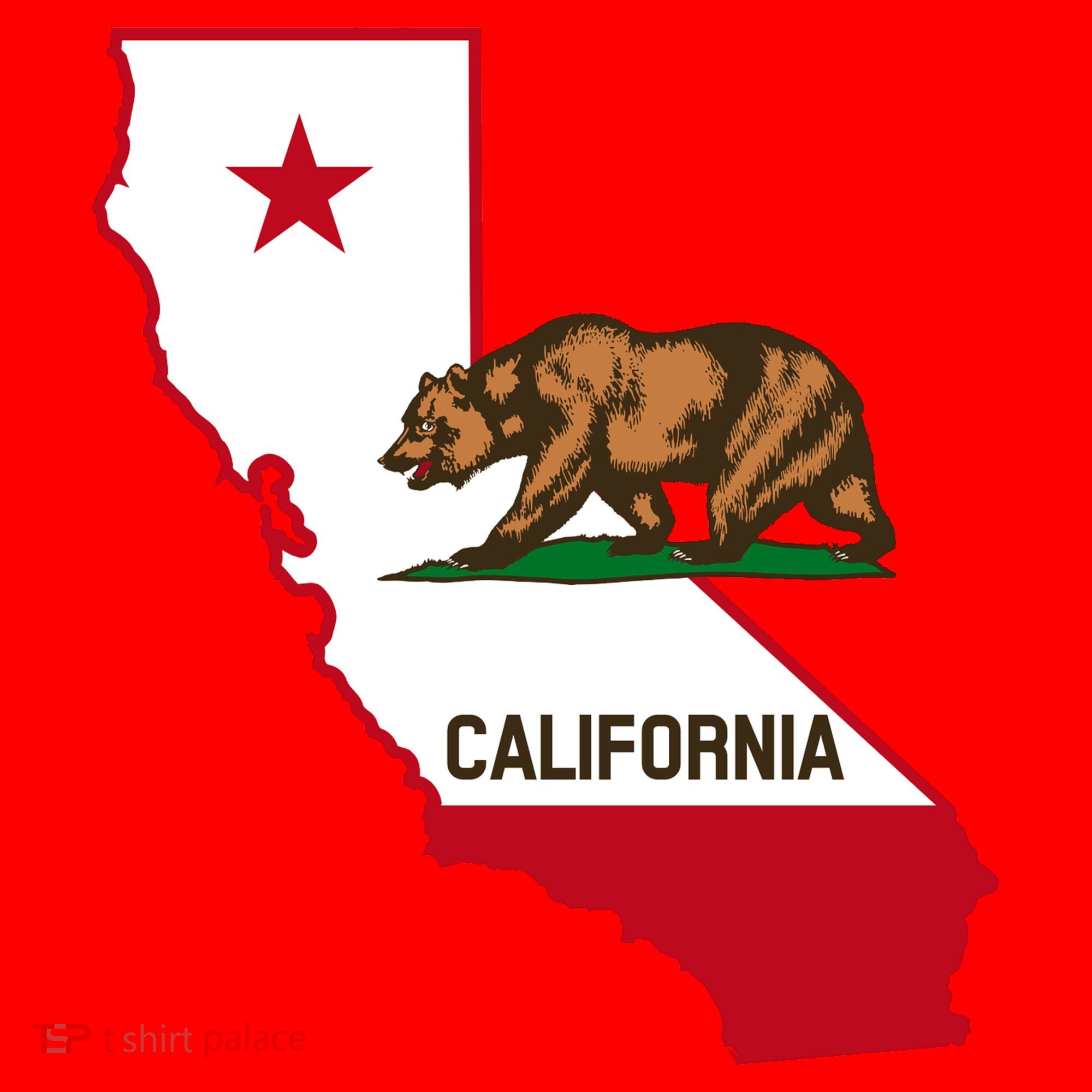 California State Bear Flag Santa Hat