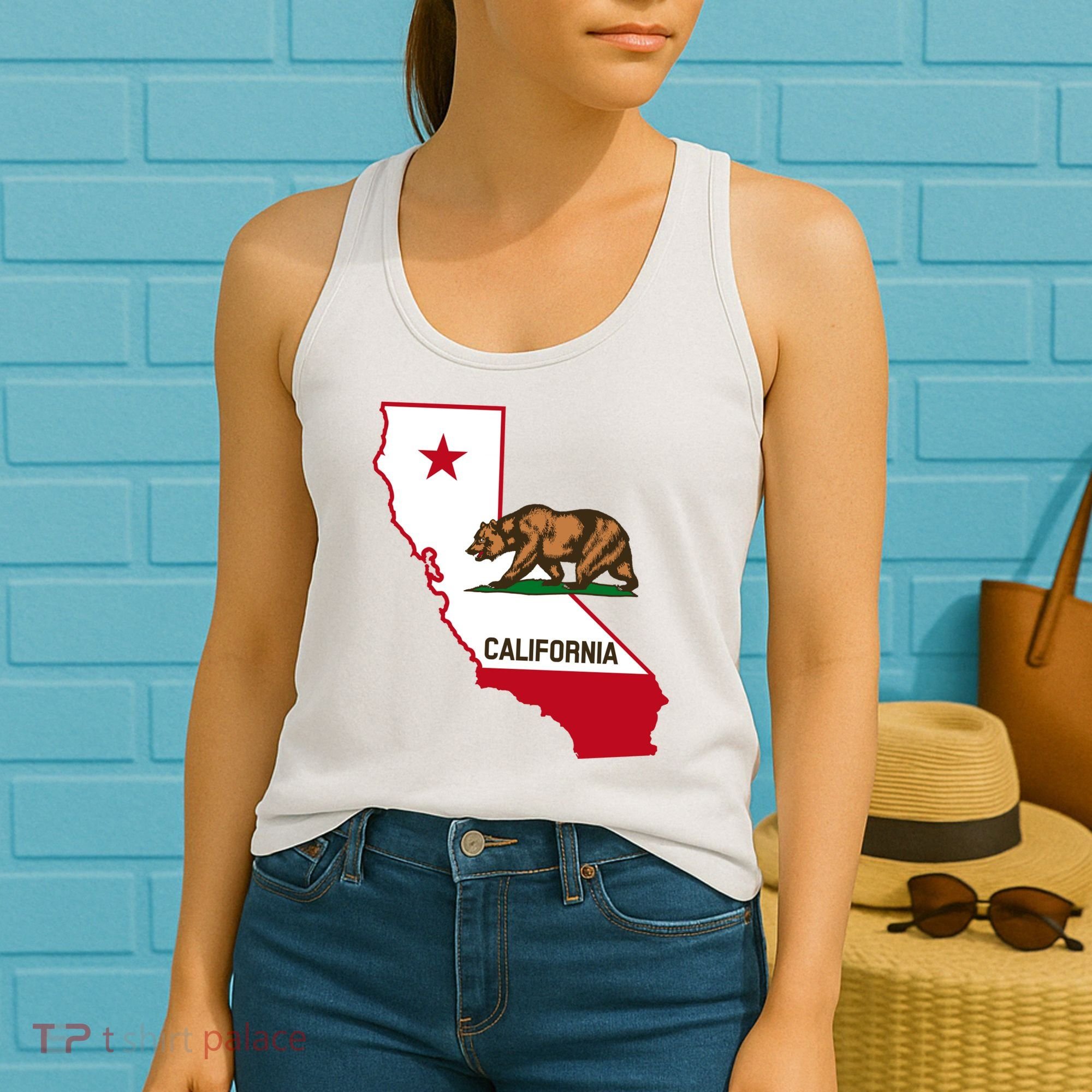 California State Bear Flag Women's Tank Top