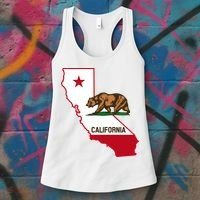 California State Bear Flag Women's Tank Top thumb 3