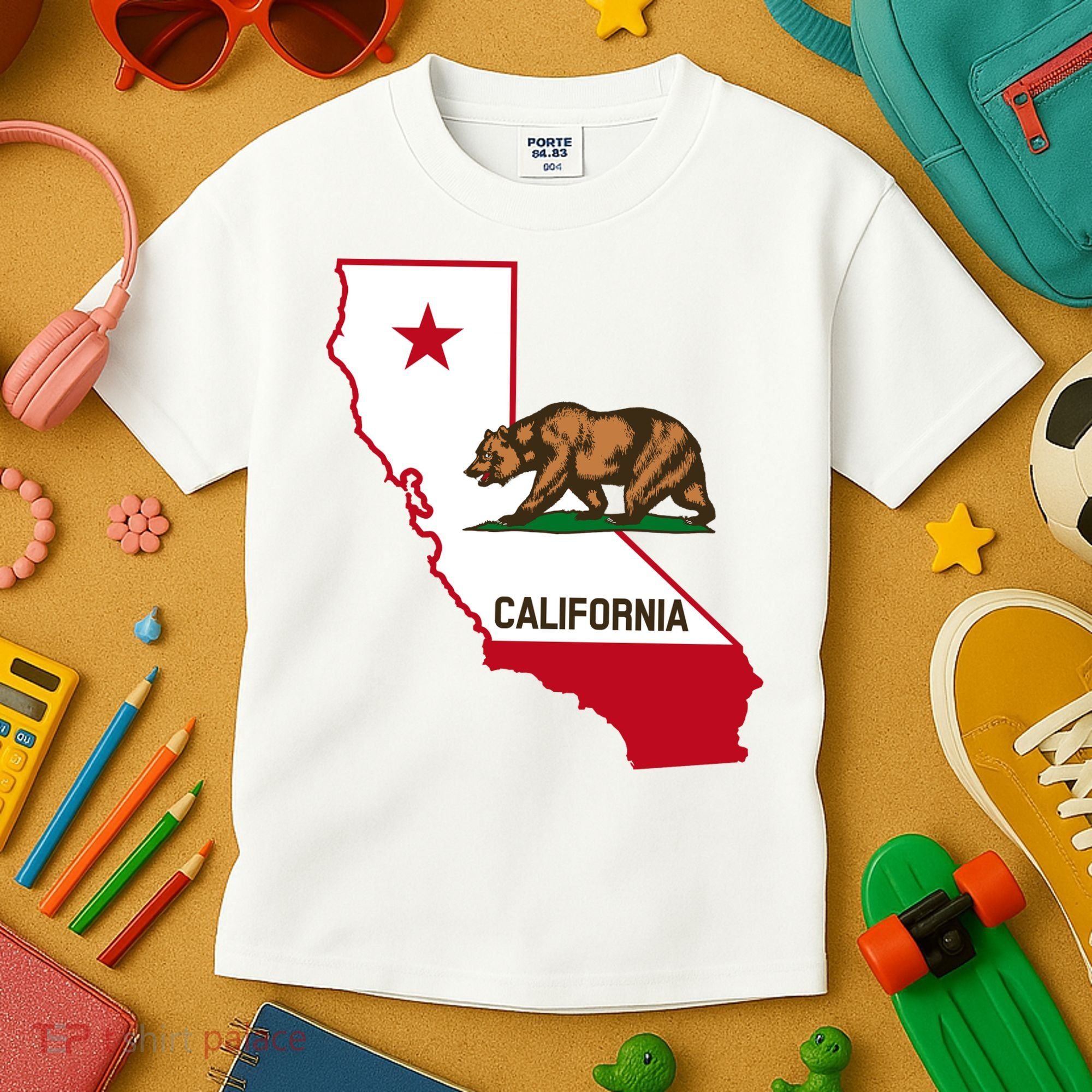California State Bear Flag Kids T-Shirt