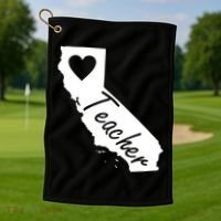 California State Teacher Red For Ed Golf Towel thumb 1