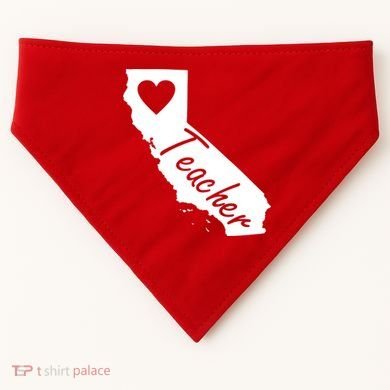California State Teacher Red For Ed USA-Made Doggie Bandana