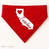 California State Teacher Red For Ed USA-Made Doggie Bandana thumb 0