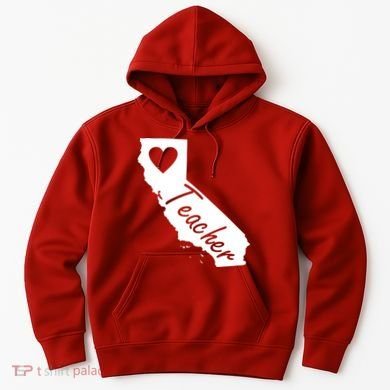 California State Teacher Red For Ed Hoodie