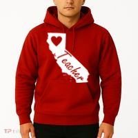 California State Teacher Red For Ed Hoodie thumb 2