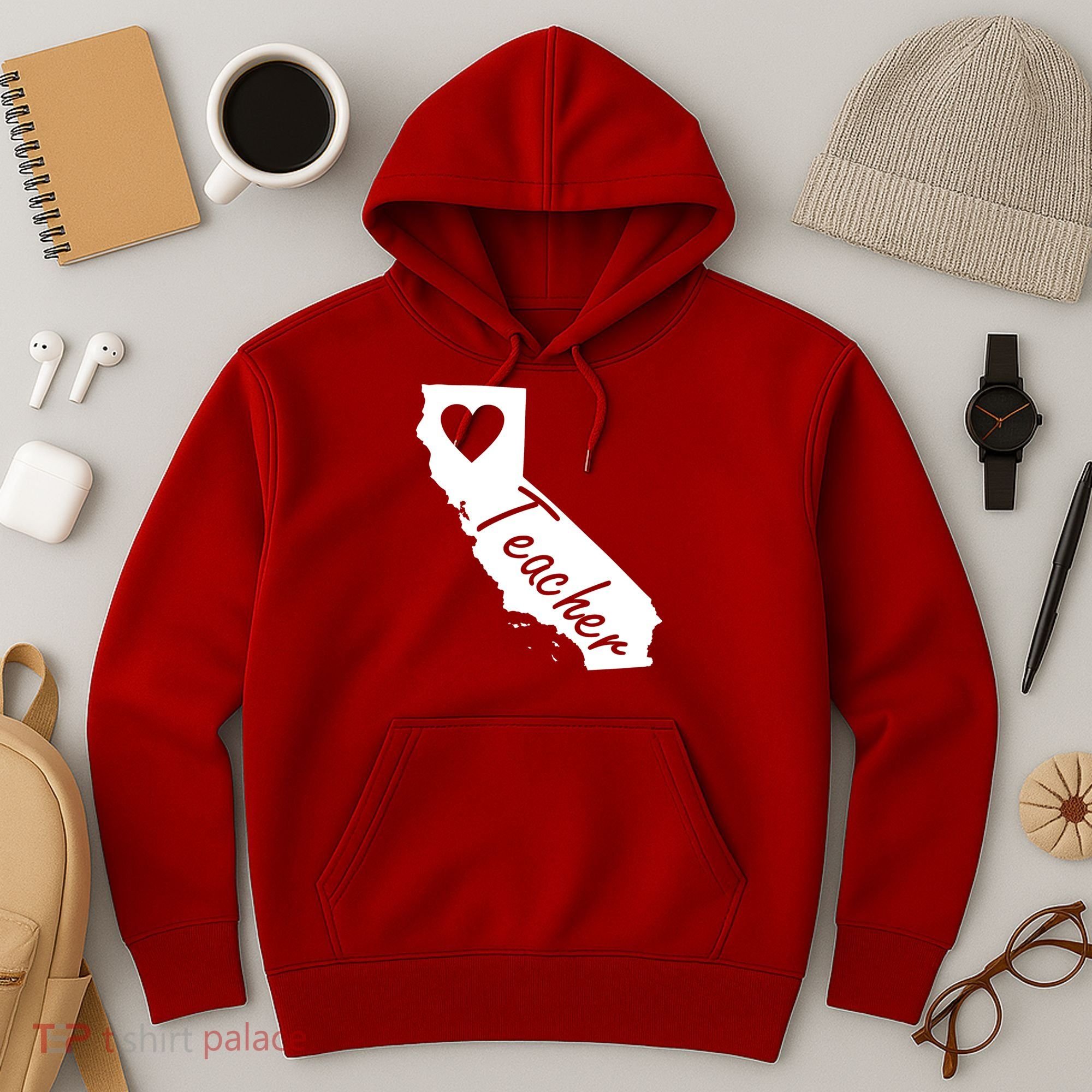 California State Teacher Red For Ed Hoodie