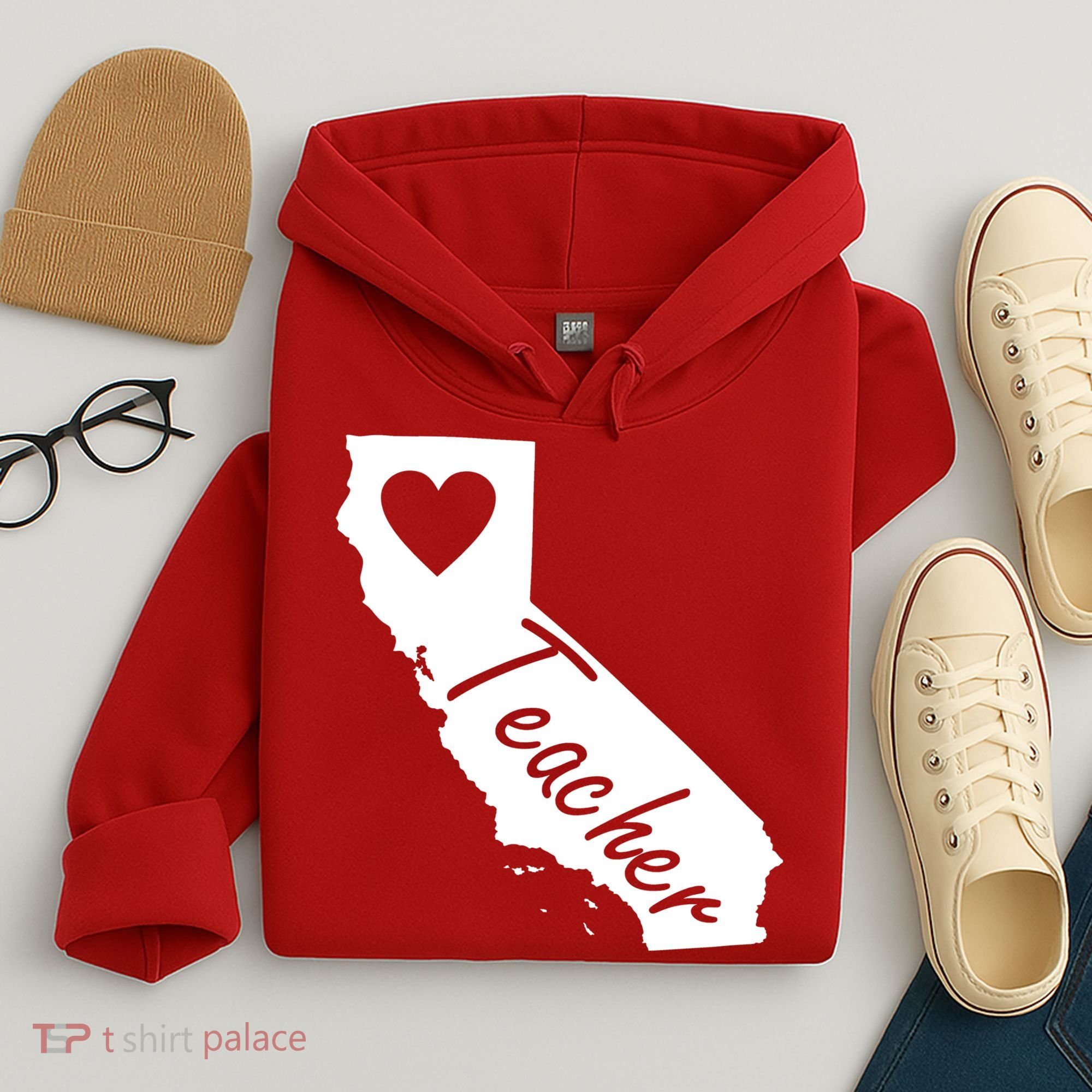 California State Teacher Red For Ed Hoodie
