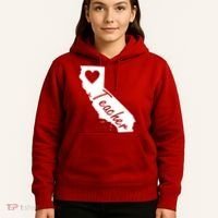 California State Teacher Red For Ed Hoodie thumb 5