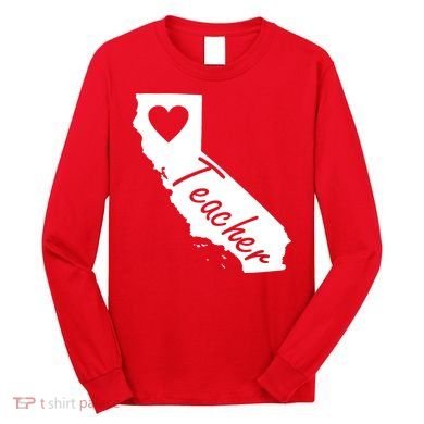 California State Teacher Red For Ed Long Sleeve Shirt