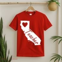 California State Teacher Red For Ed T-Shirt thumb 2