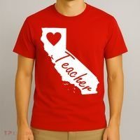 California State Teacher Red For Ed T-Shirt thumb 3