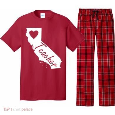 California State Teacher Red For Ed Pajama Set
