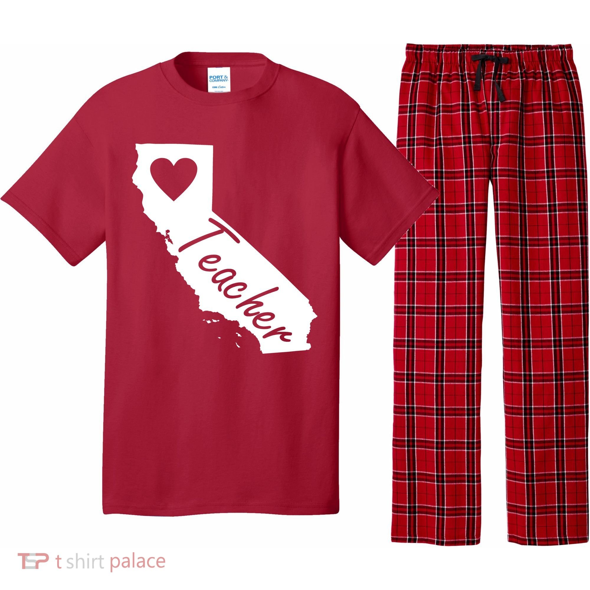 California State Teacher Red For Ed Pajama Set