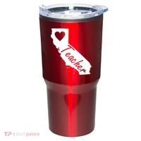 California State Teacher Red For Ed Tumbler thumb 0