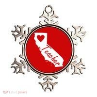 California State Teacher Red For Ed Ornament thumb 0