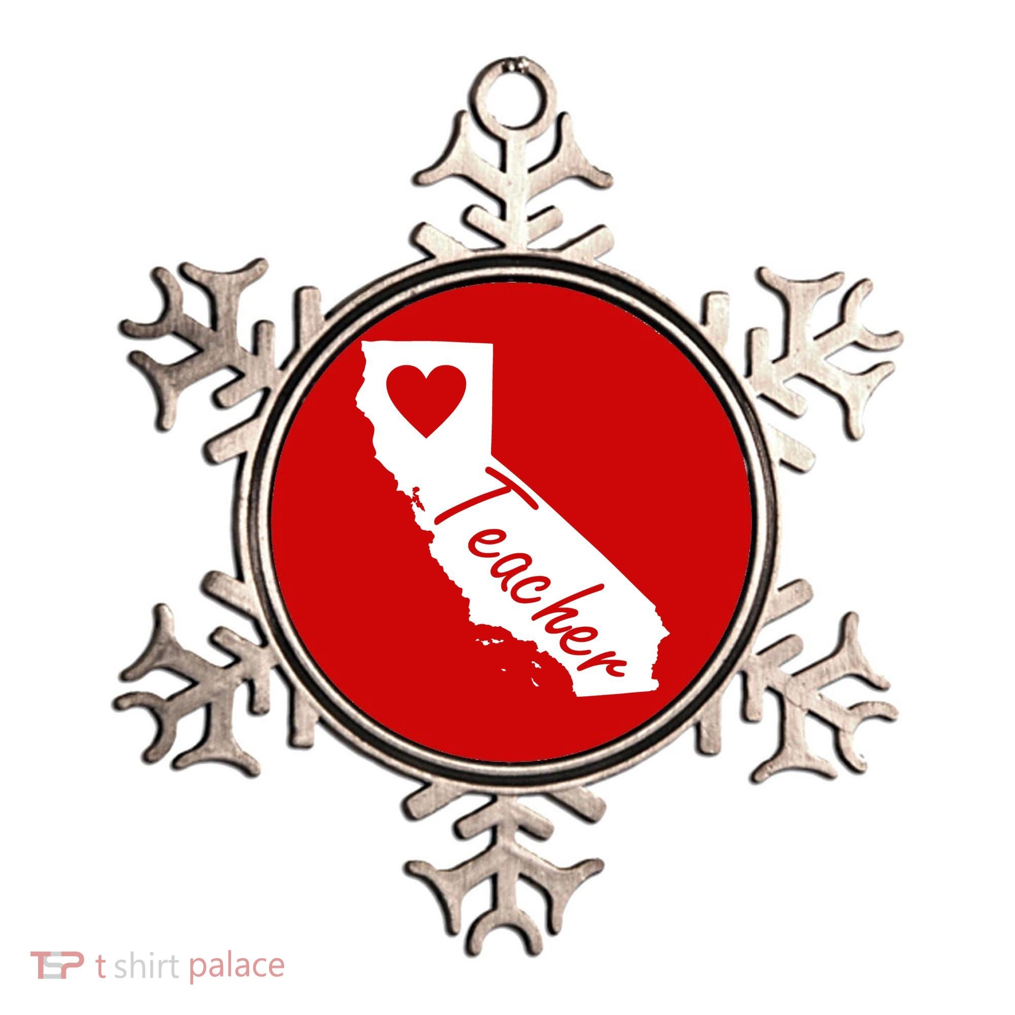 California State Teacher Red For Ed Ornament