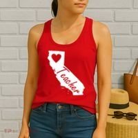 California State Teacher Red For Ed Women's Tank Top thumb 2