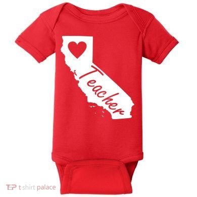 California State Teacher Red For Ed Baby Bodysuit