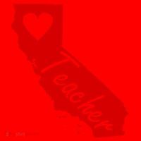 California State Teacher Red For Ed Santa Hat thumb 1
