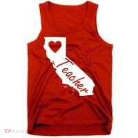 California State Teacher Red For Ed Tank Top thumb 0