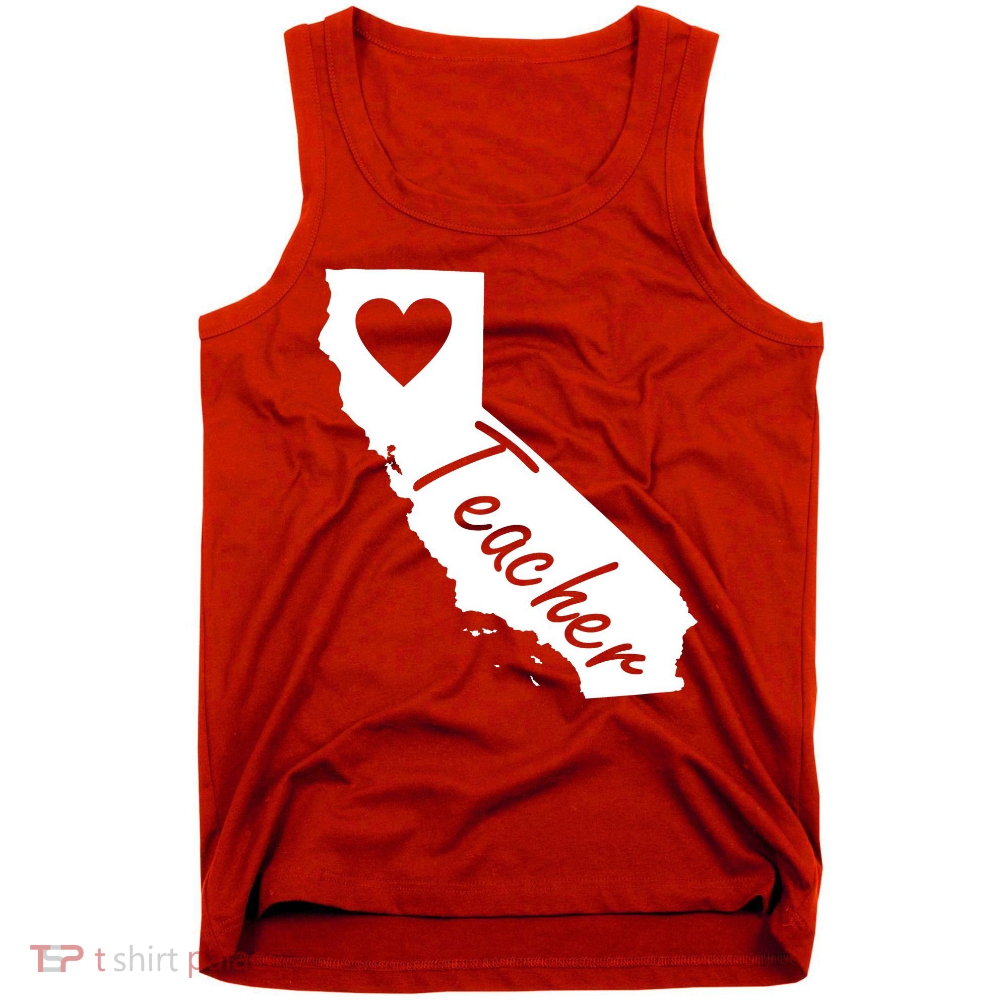 California State Teacher Red For Ed Tank Top