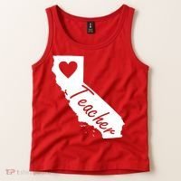 California State Teacher Red For Ed Tank Top thumb 2