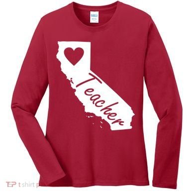 California State Teacher Red For Ed Women's Long Sleeve Shirt