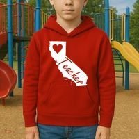 California State Teacher Red For Ed Kids Hoodie thumb 2