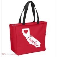 California State Teacher Red For Ed Tote Bag thumb 2