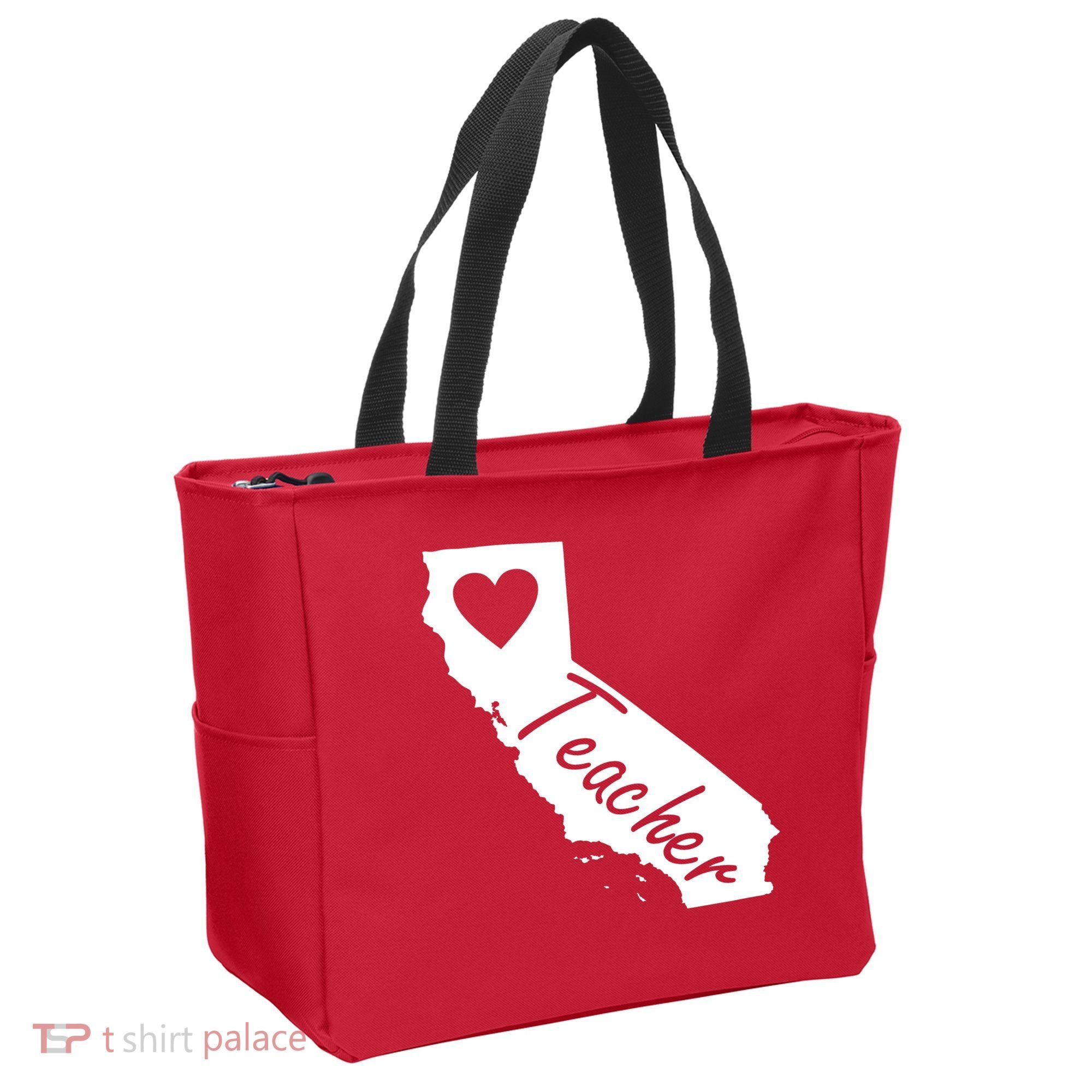California State Teacher Red For Ed Tote Bag