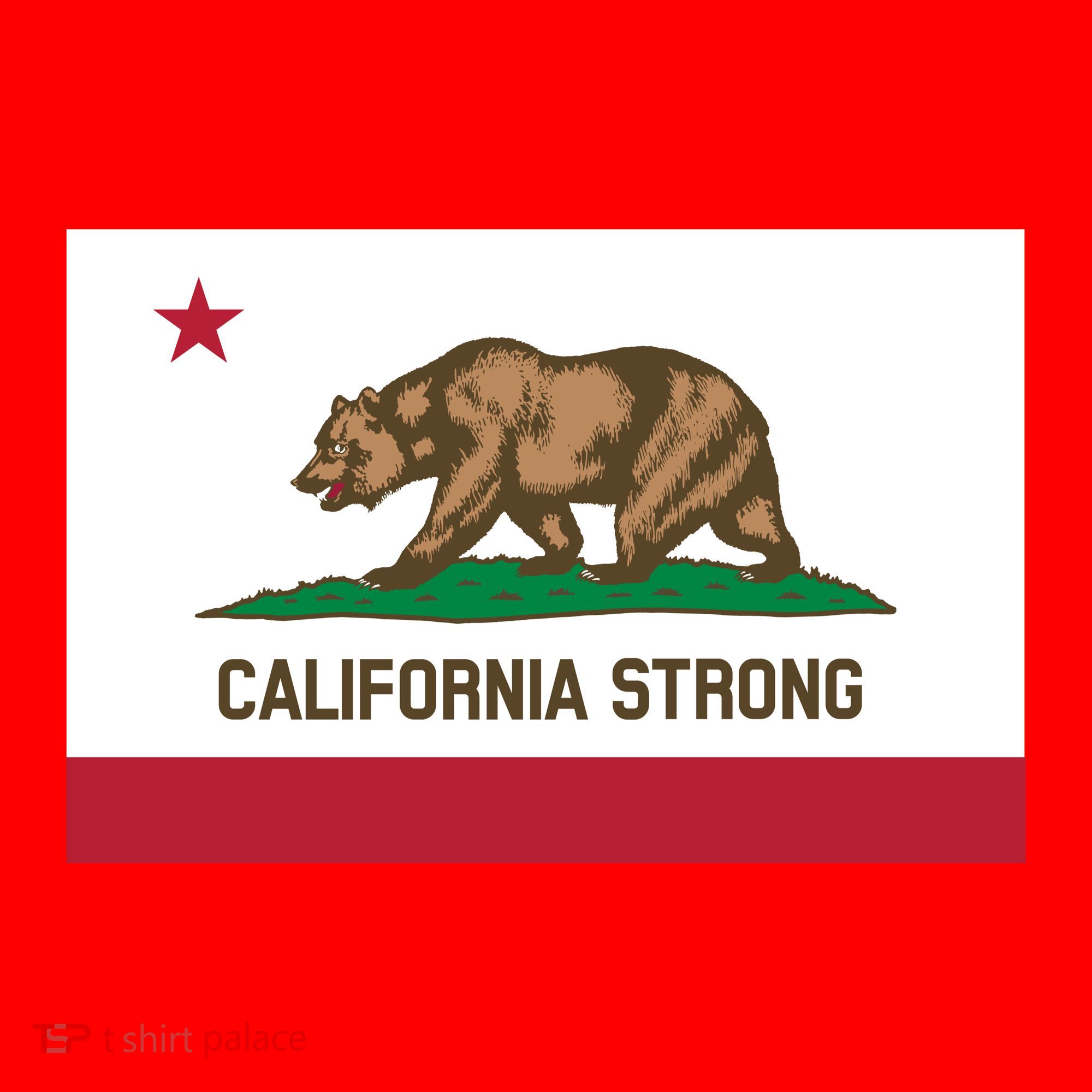 California Strong Flag Santa Hat