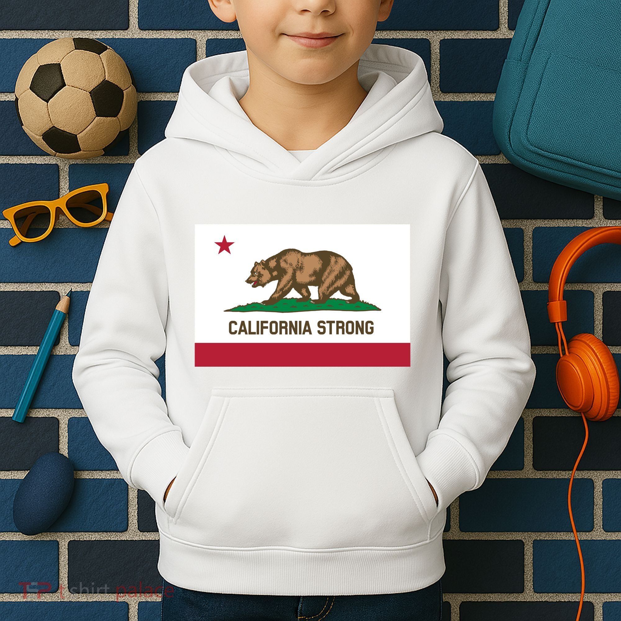 California Strong Flag Kids Hoodie