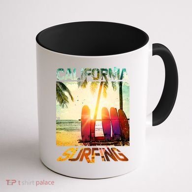 California Surfing Coffee Mug back