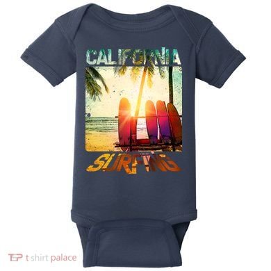 California Surfing Baby Bodysuit