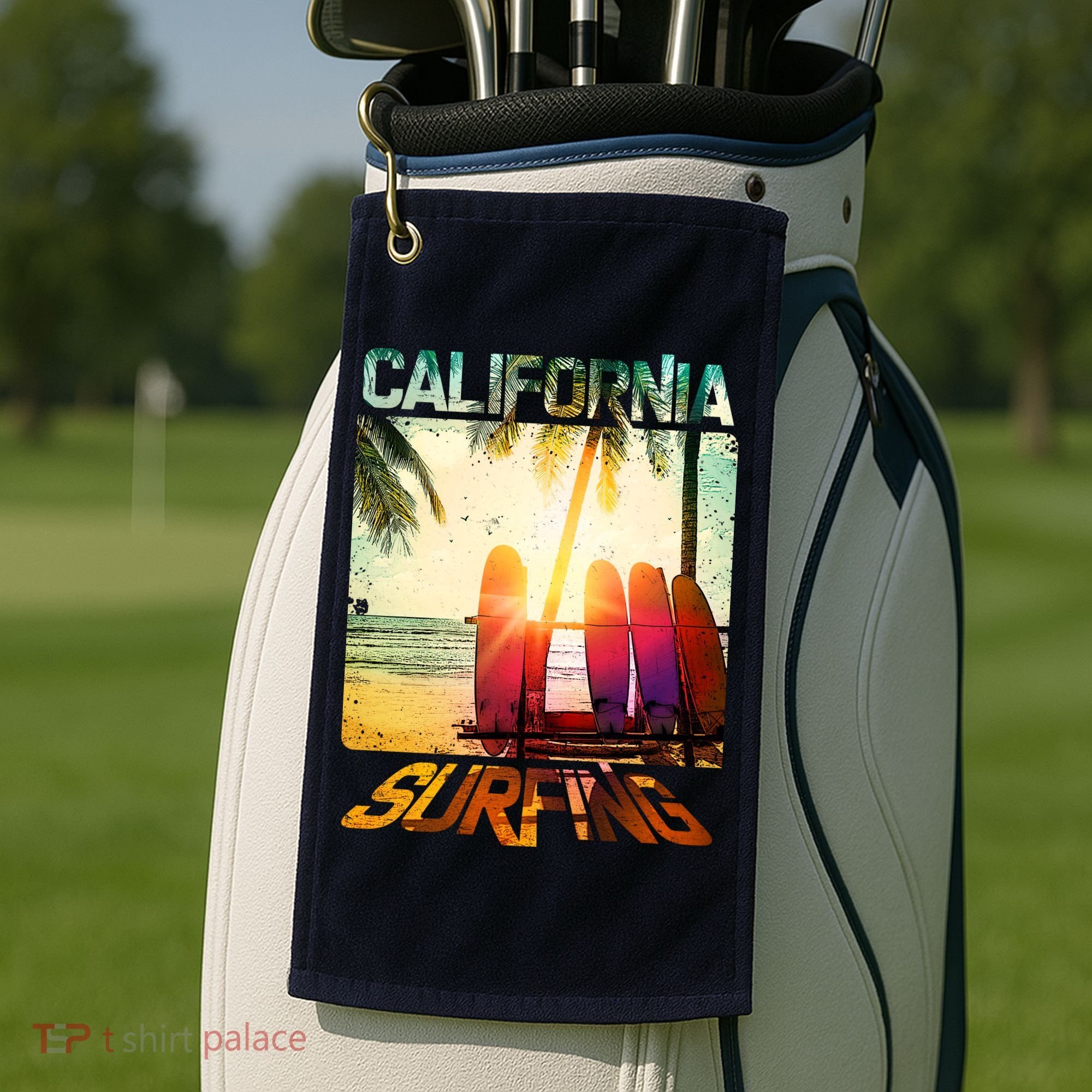 California Surfing Golf Towel