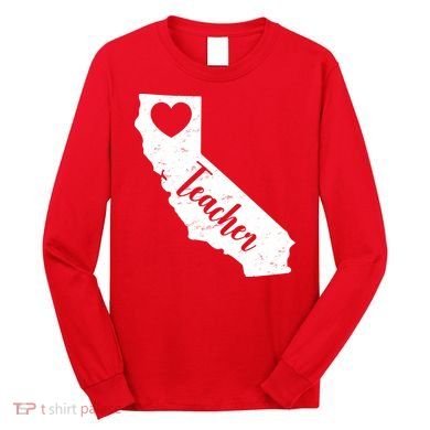 California Teacher Vintage Red For Ed  Long Sleeve Shirt
