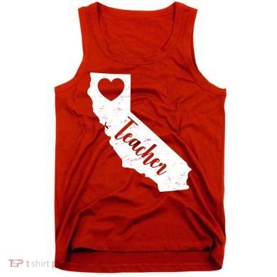 California Teacher Vintage Red For Ed  Tank Top
