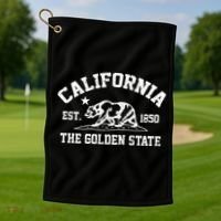 California The Golden State Est 1850 Golf Towel thumb 1