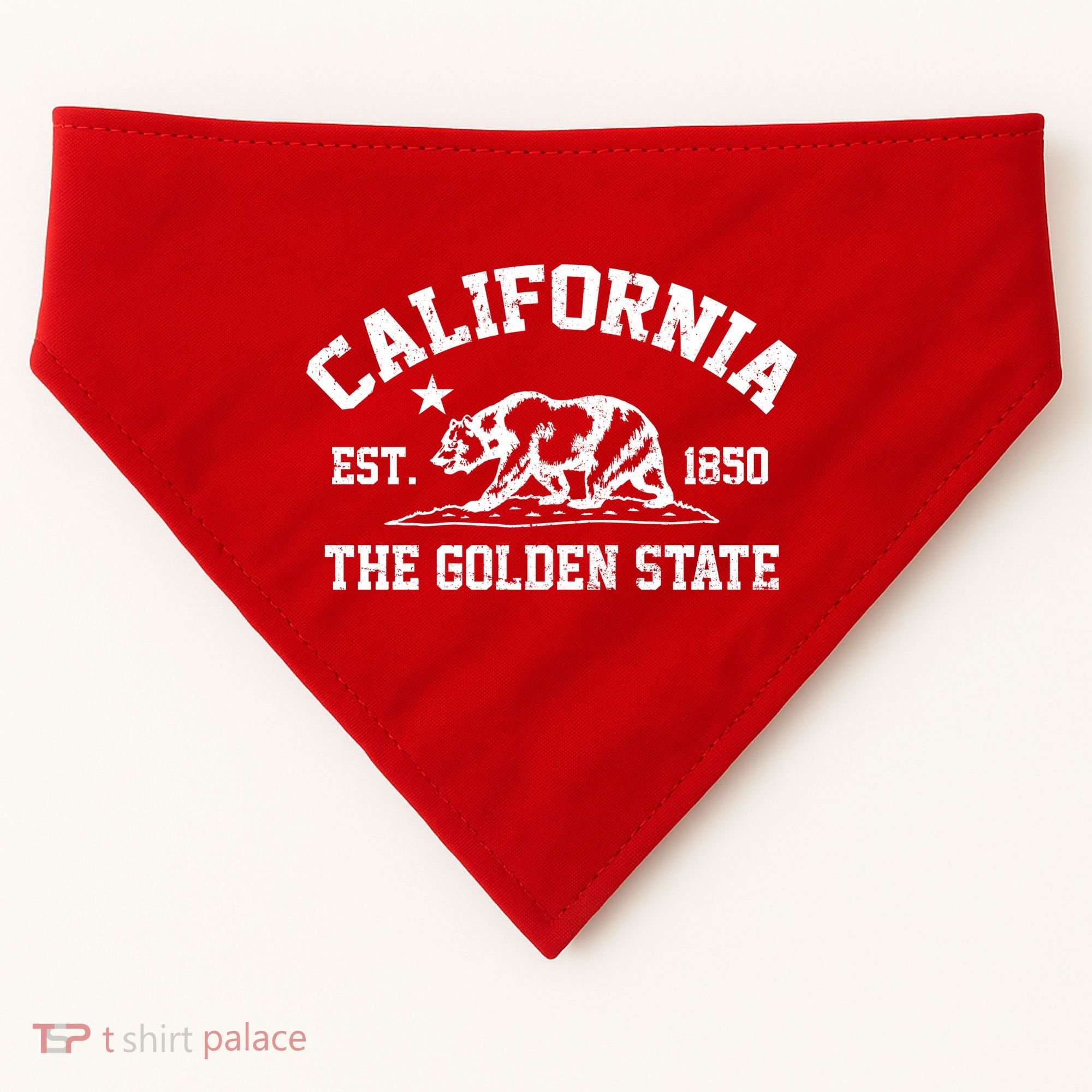 California The Golden State Est 1850 USA-Made Doggie Bandana