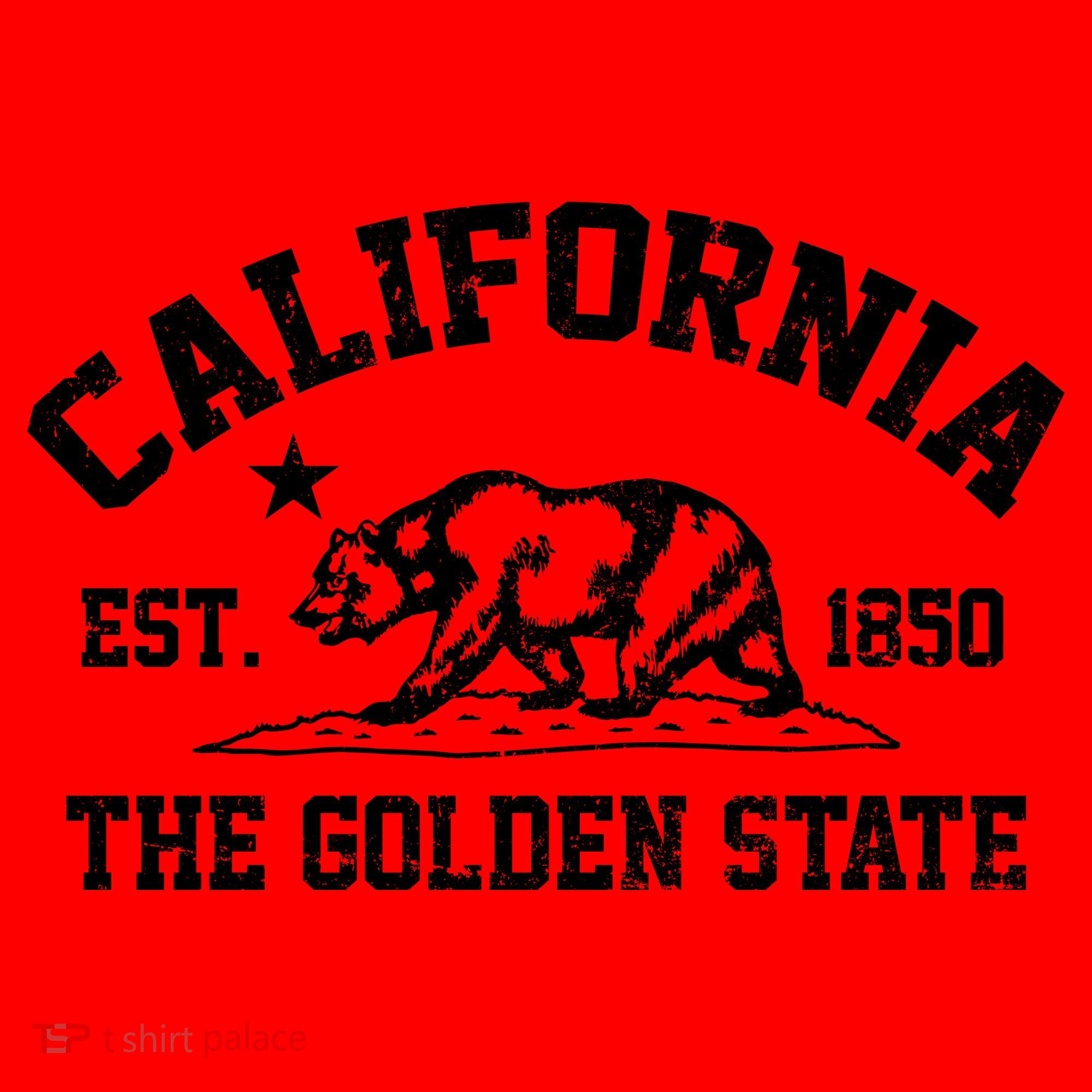 California The Golden State Est 1850 Santa Hat