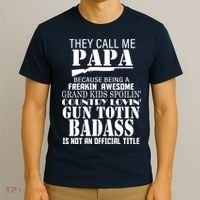 Call Me Badass Papa Spoiling Grandkids T-Shirt thumb 3