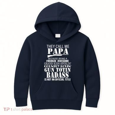 Call Me Badass Papa Spoiling Grandkids Kids Hoodie