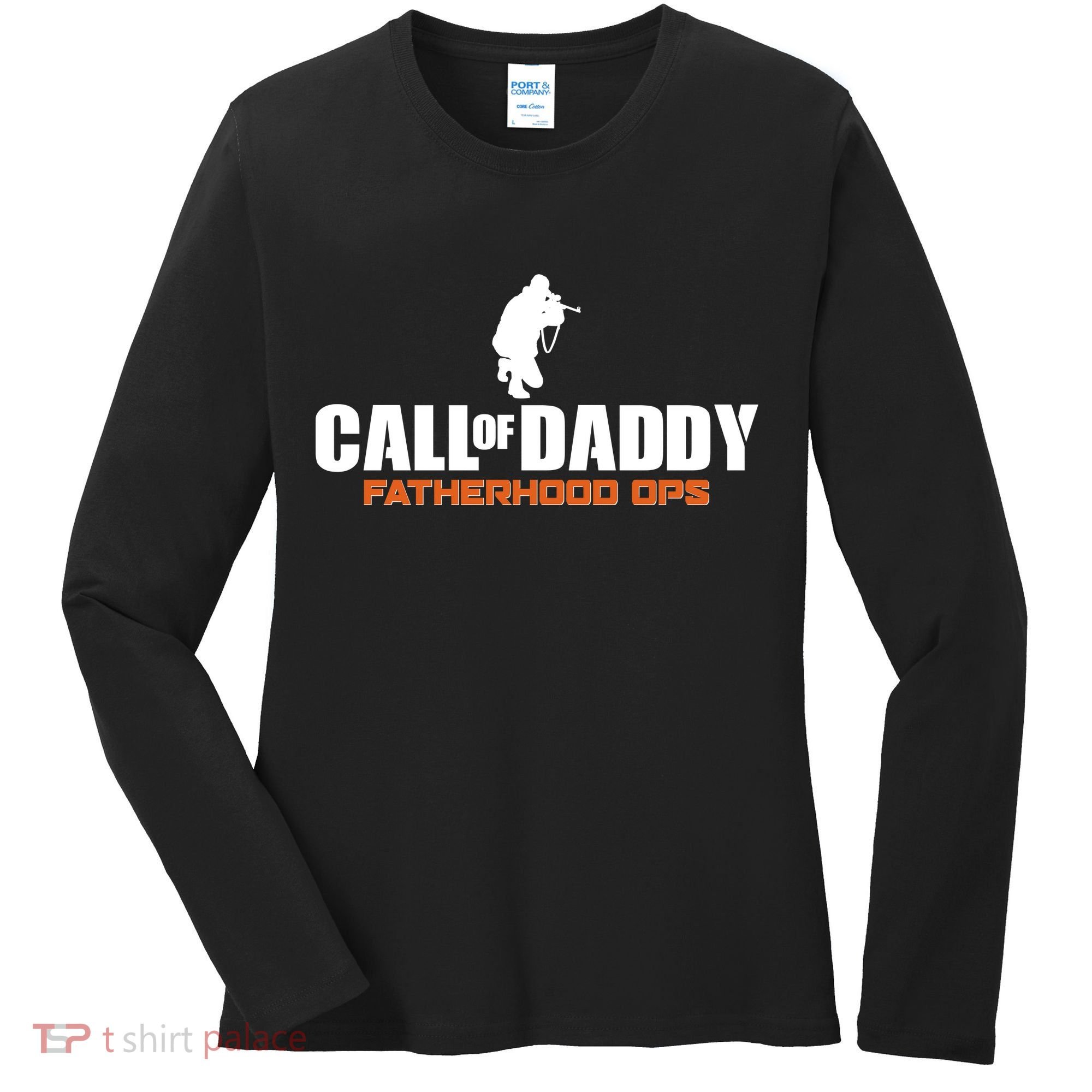 Call of Daddy Fatherhood OPS Gamer Dad Women's Long Sleeve Shirt