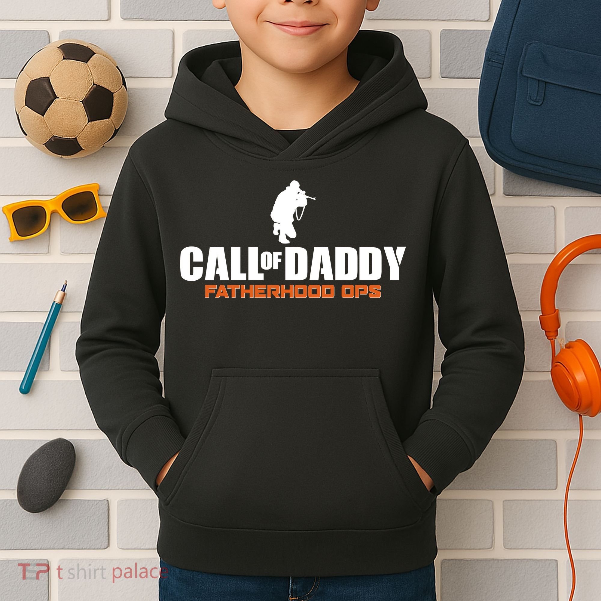 Call of Daddy Fatherhood OPS Gamer Dad Kids Hoodie