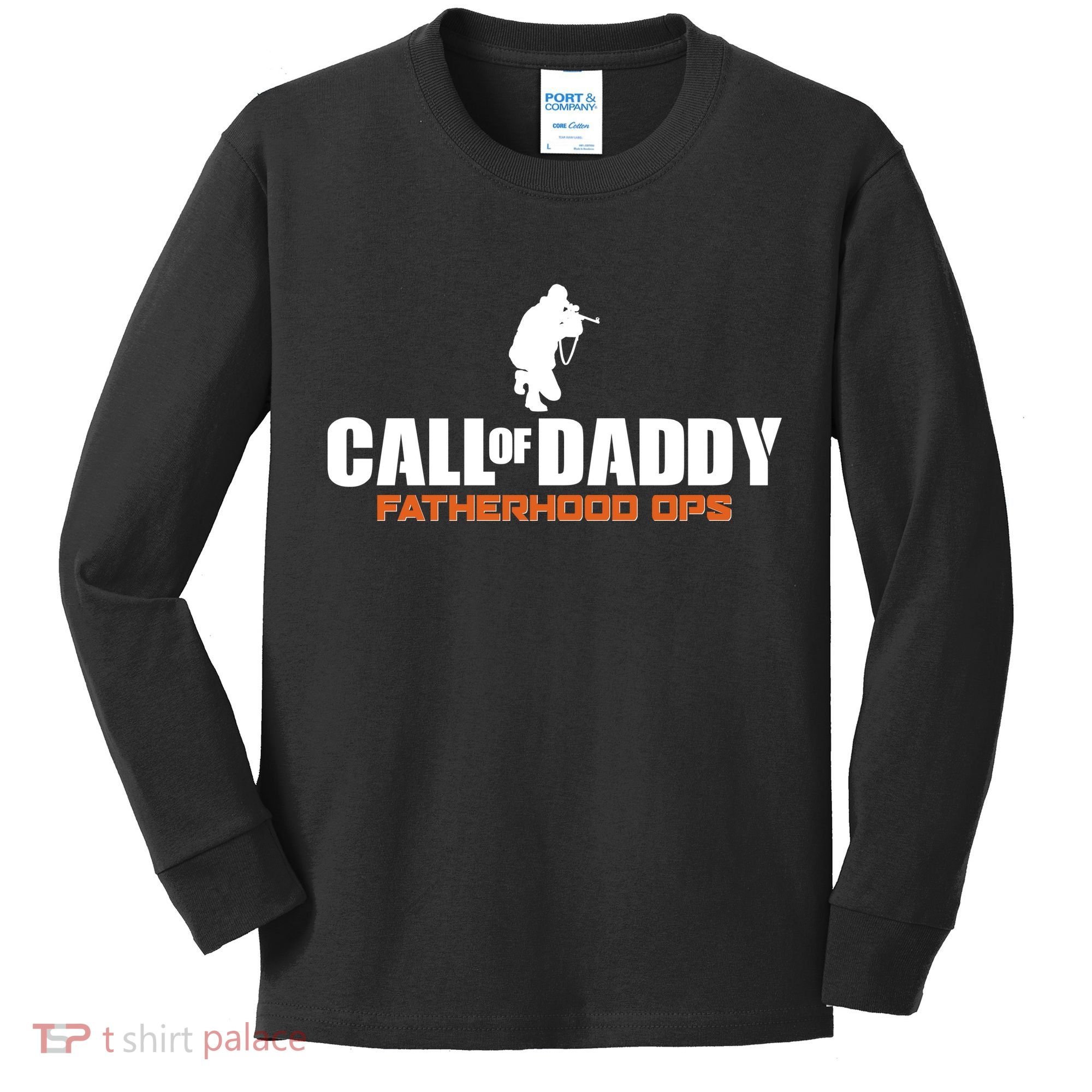 Call of Daddy Fatherhood OPS Gamer Dad Kids Long Sleeve Shirt