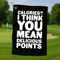 Calories? I Think You Mean Delicious Points Golf Towel thumb 1
