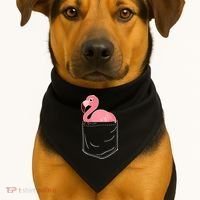 Cute Adorable Mini Flamingo in Pocket USA-Made Doggie Bandana thumb 1