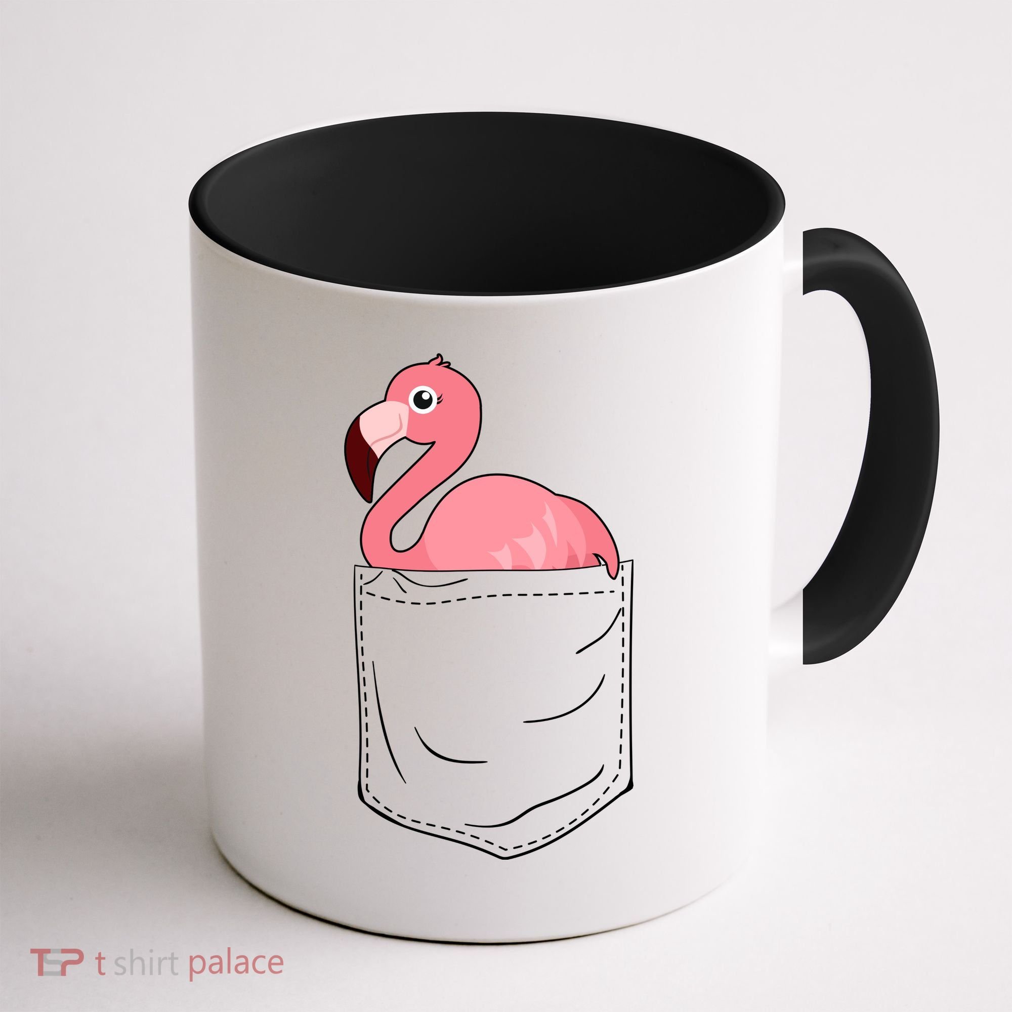 Cute Adorable Mini Flamingo in Pocket Coffee Mug
